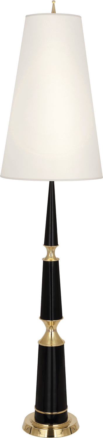 Robert Abbey - B902X - One Light Floor Lamp - Jonathan Adler Versailles - Black Lacquered Paint w/Modern Brass