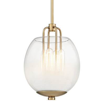 Hudson Valley - 5709-AGB - Four Light Pendant - Sawyer - Aged Brass