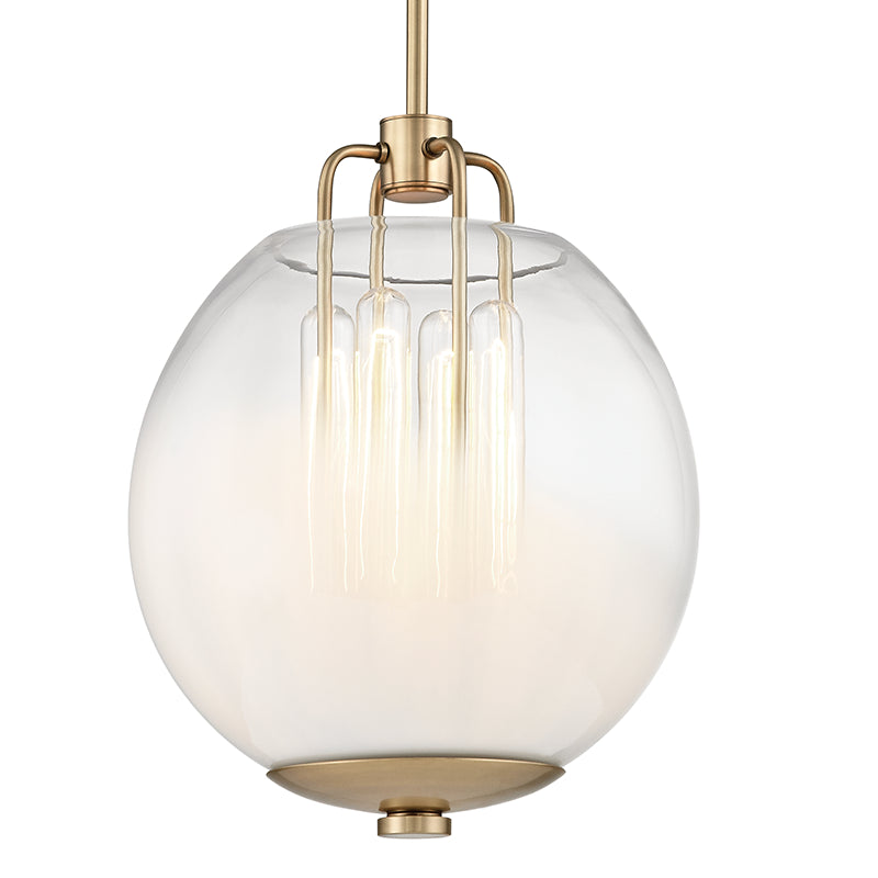 Hudson Valley - 5712-AGB - Four Light Pendant - Sawyer - Aged Brass