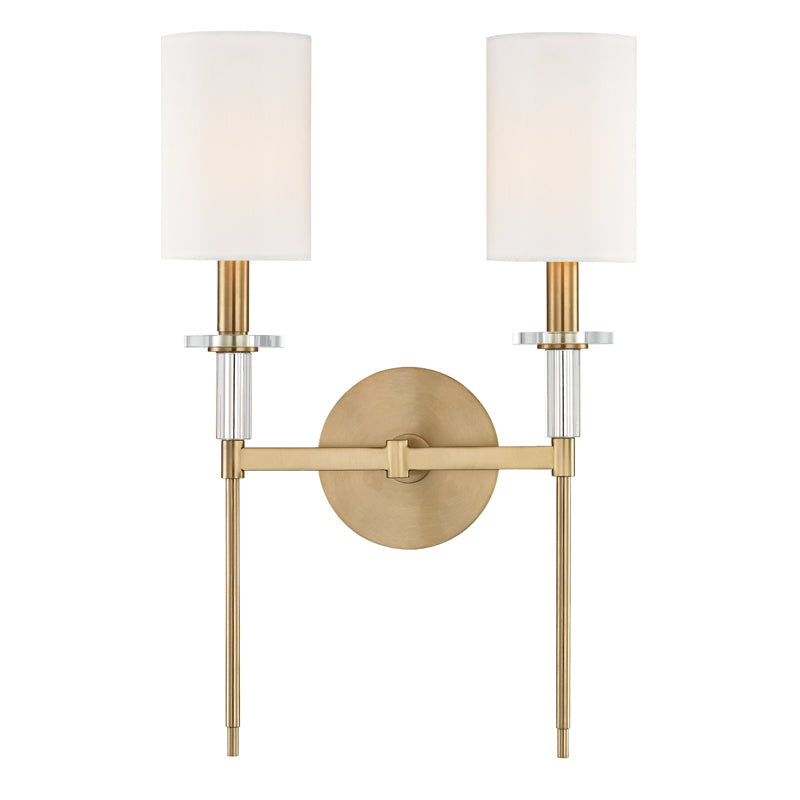 Hudson Valley - 8512-AGB - Two Light Wall Sconce - Amherst - Aged Brass