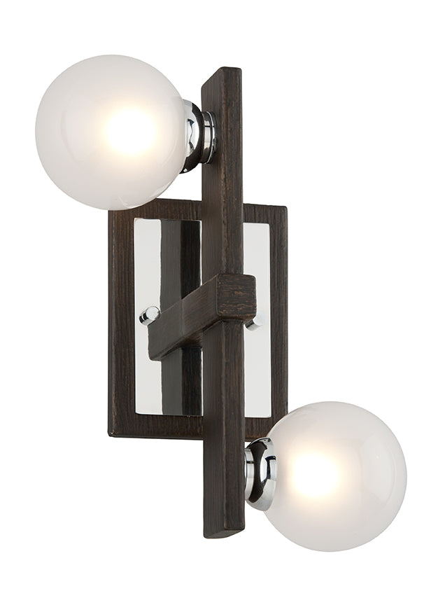 Troy Lighting - B6072 - Two Light Wall Sconce - Network - Forest Bronze & Polished Chrom