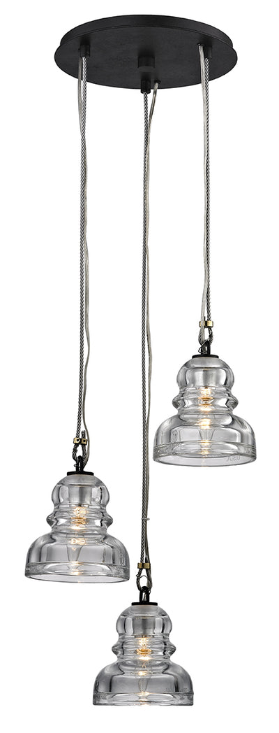 Troy Lighting - F6053 - Three Light Pendant - Menlo Park - Deep Bronze