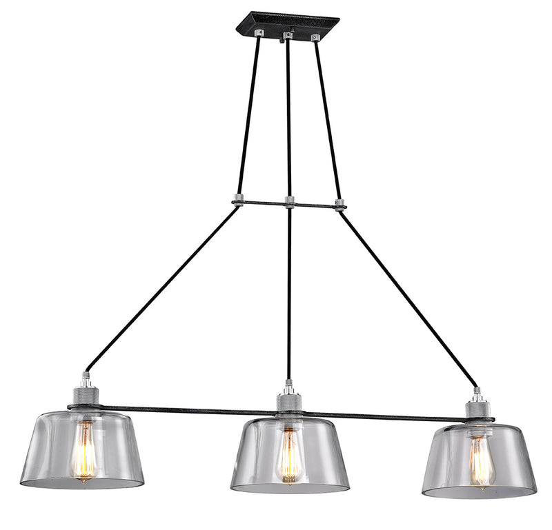 Troy Lighting - F6154-OS/PA - Three Light Island Pendant - Audiophile - Old Silver Polished Aluminum