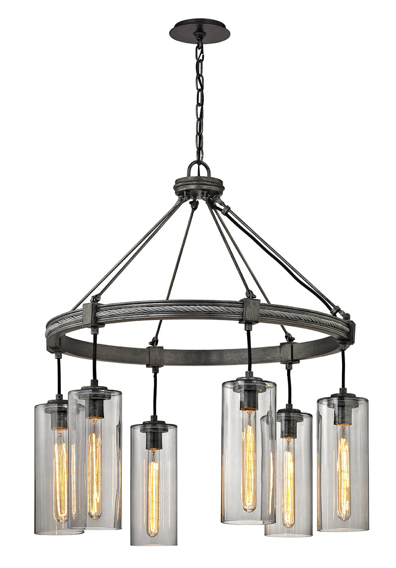 Troy Lighting - F5916 - Six Light Pendant - Union Square - Graphite