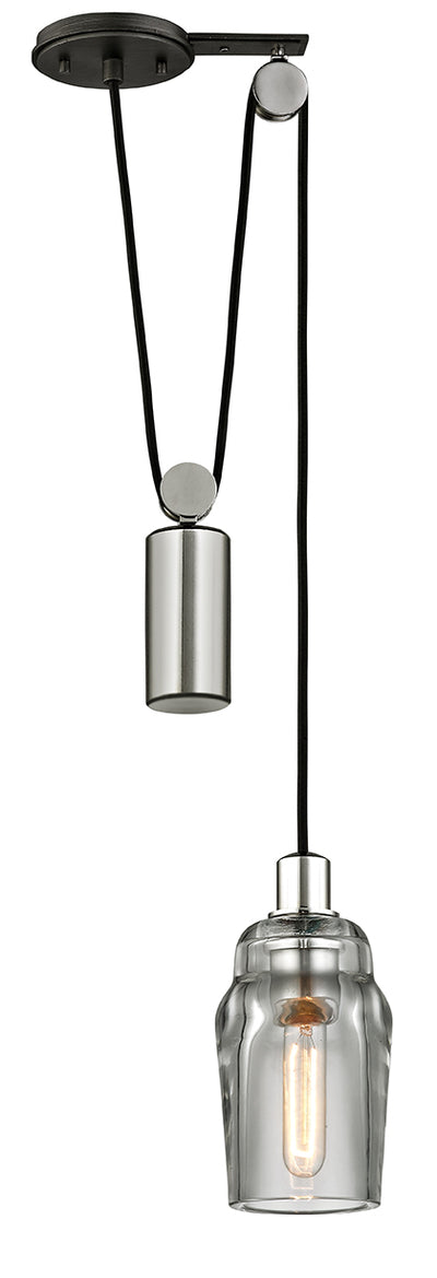 Troy Lighting - F5992-GRA/PN - One Light Pendant - Citizen - Graphite And Polished Nickel