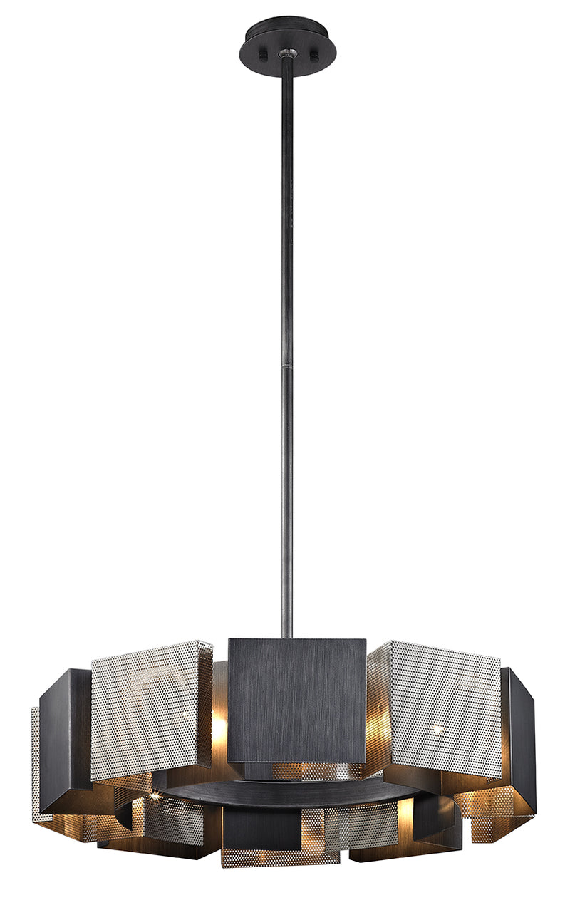 Troy Lighting - F6045-GRA/BN - Ten Light Pendant - Impression - Graphite & Satin Nickel