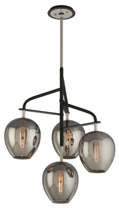 Troy Lighting - F4295-TBK/PN - Four Light Pendant - Odyssey - Carbide Black Polished Nickel