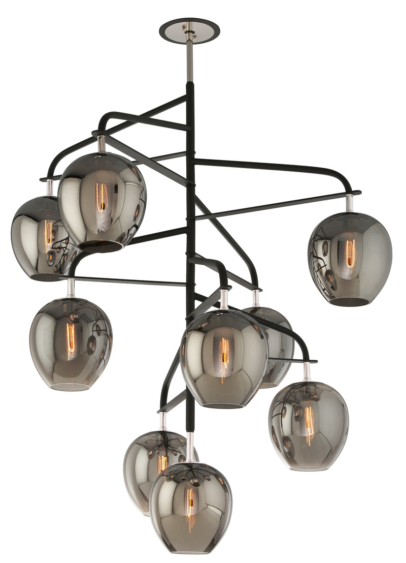 Troy Lighting - F4298 - Nine Light Pendant - Odyssey - Carbide Black Polished Nickel