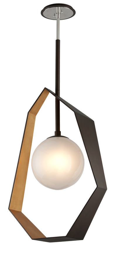 Troy Lighting - F5525-BRZ/GL/SS - One Light Pendant - Origami - Bronze With Gold Leaf
