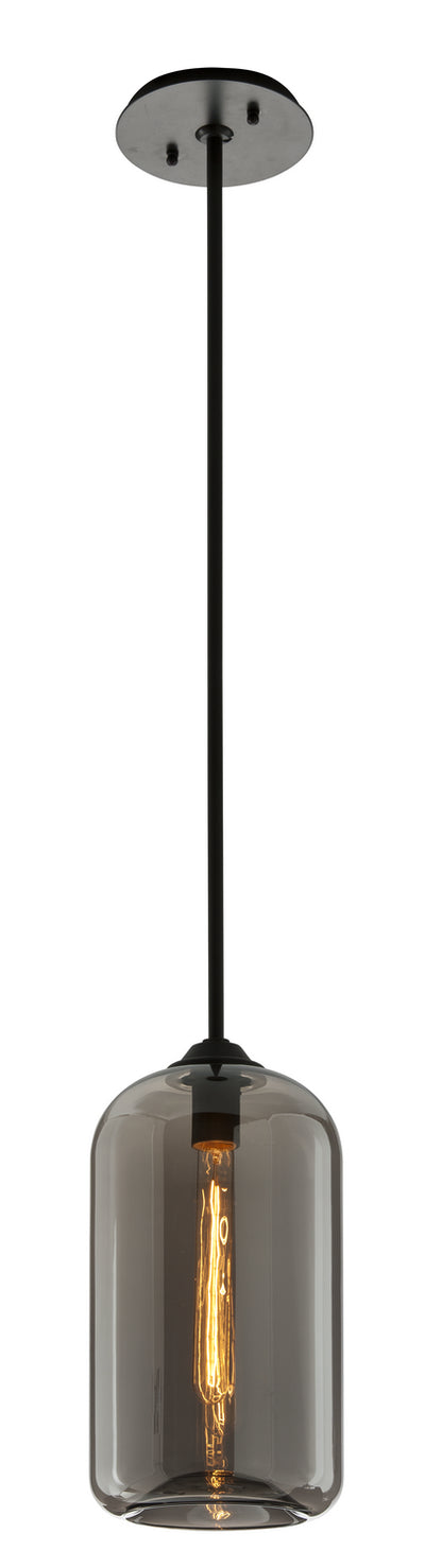 Troy Lighting - F5581-SBK - One Light Pendant - District - Satin Black