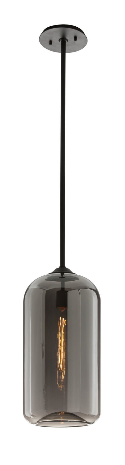 Troy Lighting - F5582-SBK - One Light Pendant - District - Satin Black