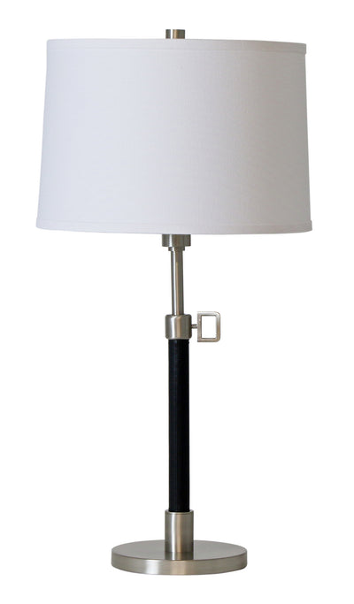 House of Troy - H550-SN - One Light Table Lamp - Hardwick - Satin Nickel With Black Leather