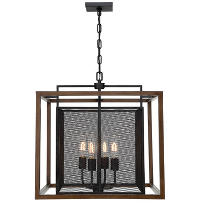 Varaluz - 285P04DOBL - Four Light Pendant - Rio Lobo - Dark Oak/Black