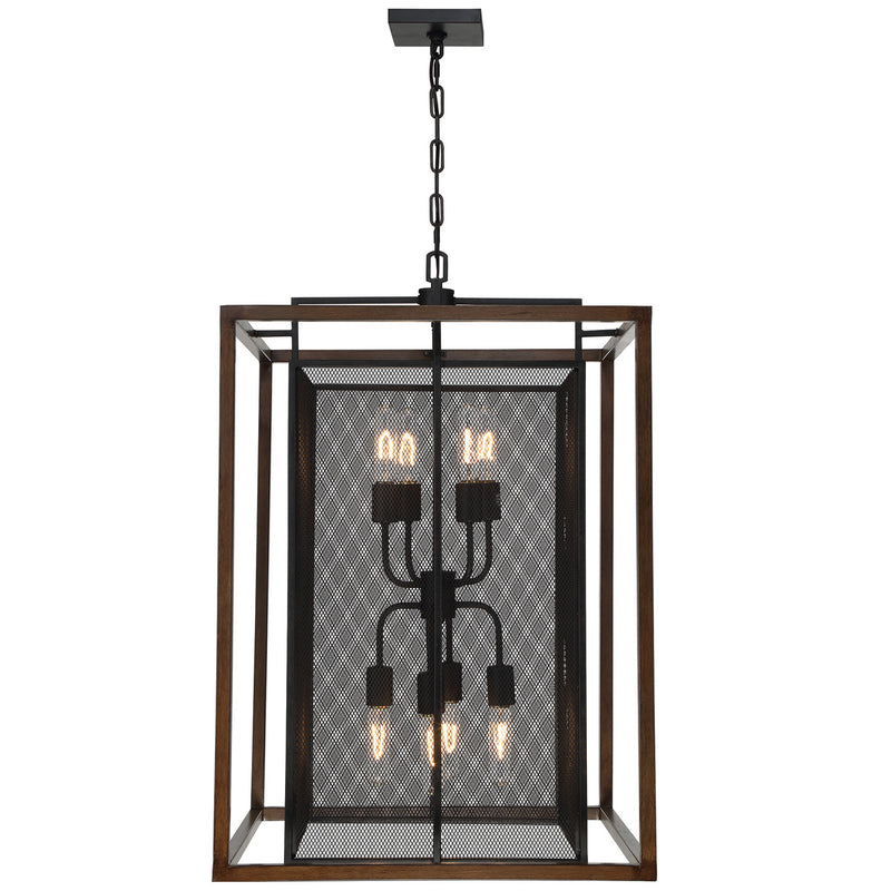 Varaluz - 285P08DOBL - Eight Light Pendant - Rio Lobo - Dark Oak/Black
