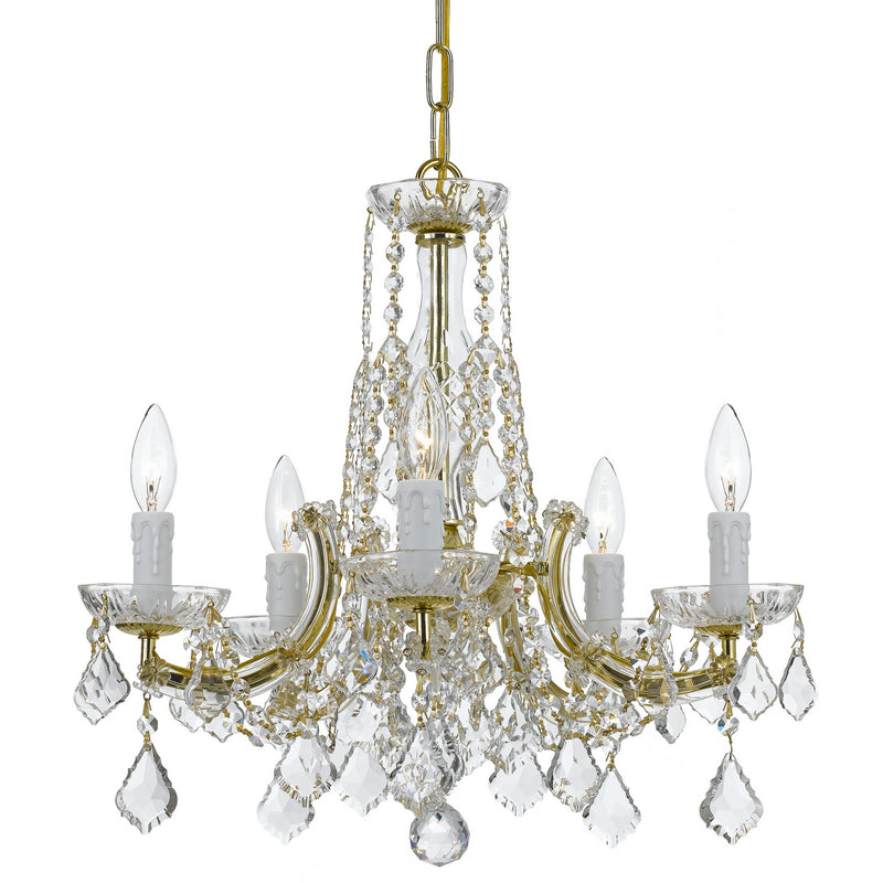Crystorama - 4576-GD-CL-MWP - Five Light Chandelier - Maria Theresa - Gold