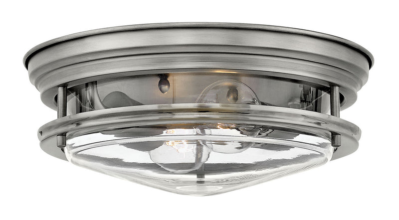 Hinkley - 3302AN-CL - LED Flush Mount - Hadley - Antique Nickel with Clear glass