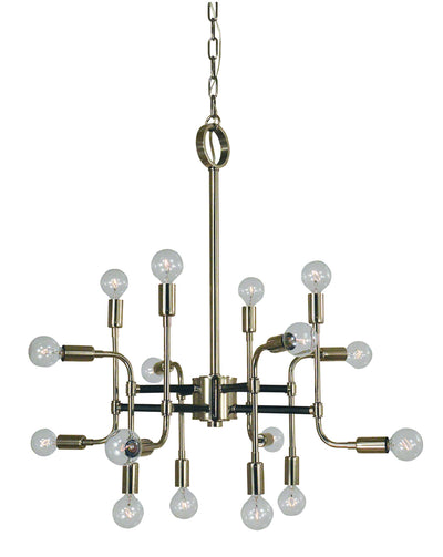 Framburg - 3056 PN/MBLACK - 16 Light Chandelier - Fusion - Polished Nickel with Matte Black Accents