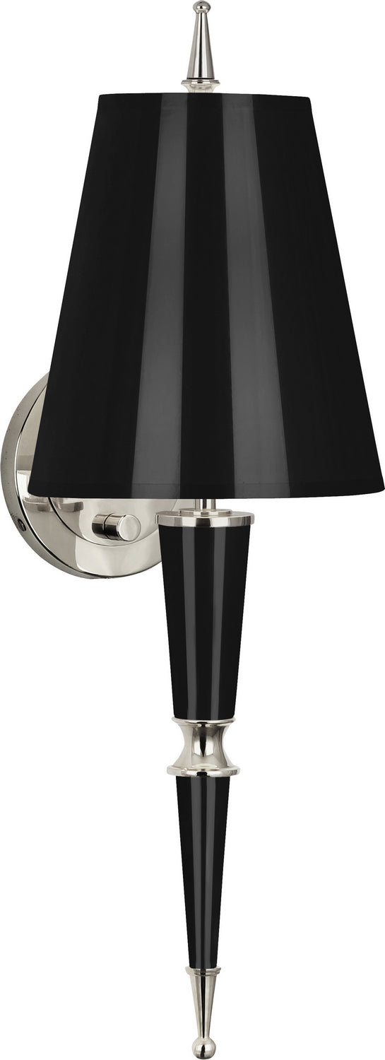 Robert Abbey - B603 - One Light Wall Sconce - Jonathan Adler Versailles - Black Lacquered Paint w/Polished Nickel