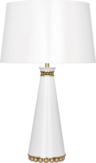 Robert Abbey - LY44 - One Light Table Lamp - Pearl - Lily Lacquered Paint w/Modern Brass