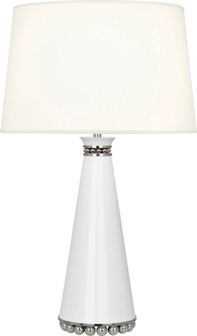 Robert Abbey - LY45X - One Light Table Lamp - Pearl - Lily Lacquered Paint and Polished Nickel