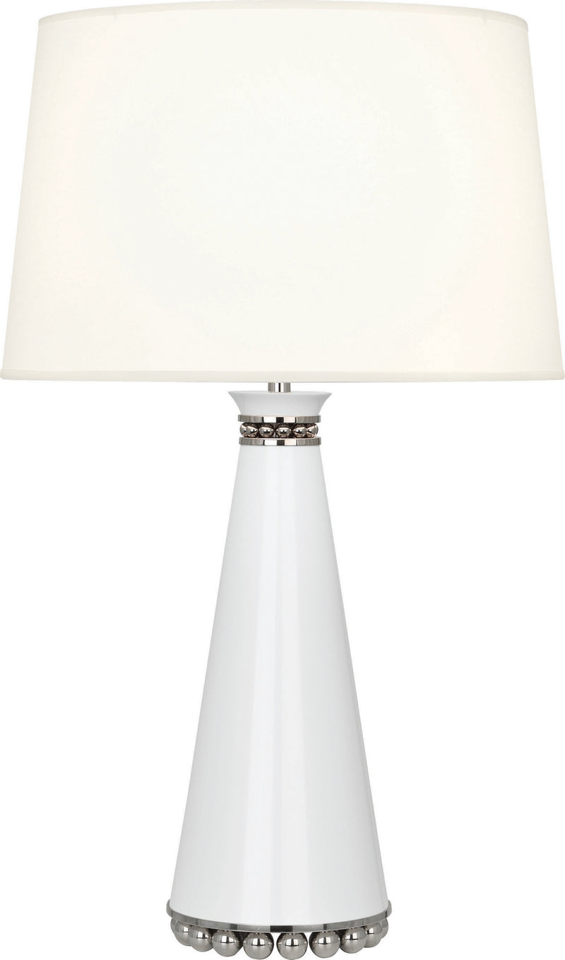 Robert Abbey - LY45X - One Light Table Lamp - Pearl - Lily Lacquered Paint and Polished Nickel
