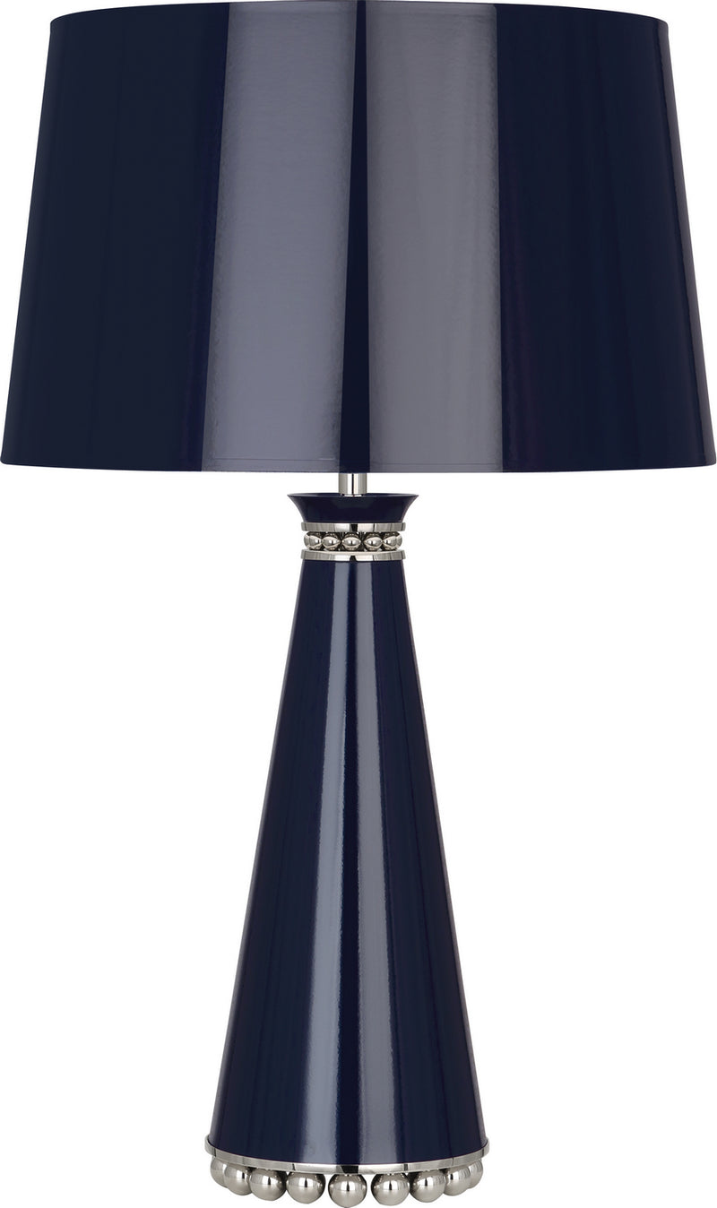Robert Abbey - MB45 - One Light Table Lamp - Pearl - Midnight Blue Lacquered Paint w/Polished Nickel