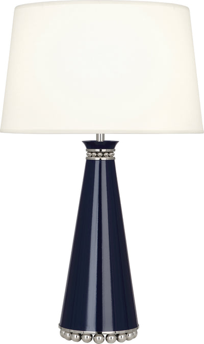 Robert Abbey - MB45X - One Light Table Lamp - Pearl - Midnight Blue Lacquered Paint w/Polished Nickel
