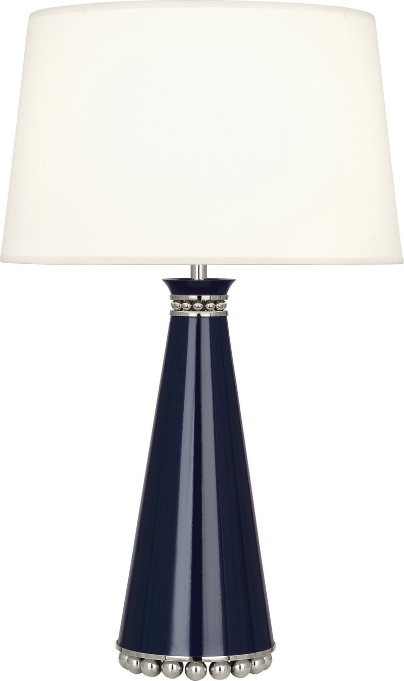 Robert Abbey - MB45X - One Light Table Lamp - Pearl - Midnight Blue Lacquered Paint w/Polished Nickel