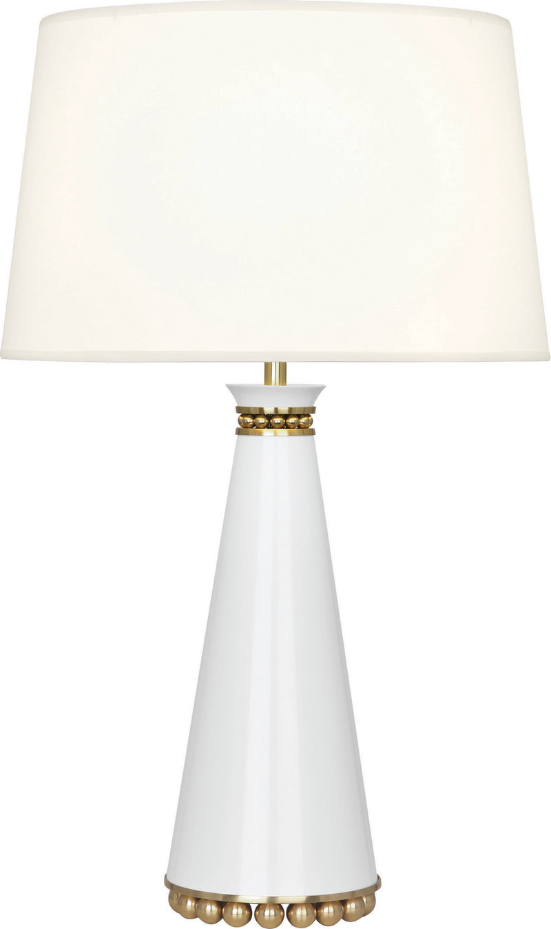 Robert Abbey - LY44X - One Light Table Lamp - Pearl - Lily Lacquered Paint and Modern Brass
