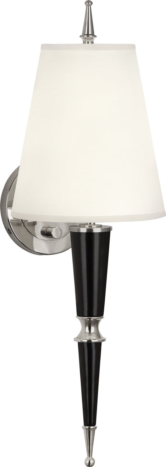 Robert Abbey - B603X - One Light Wall Sconce - Jonathan Adler Versailles - Black Lacquered Paint w/Polished Nickel