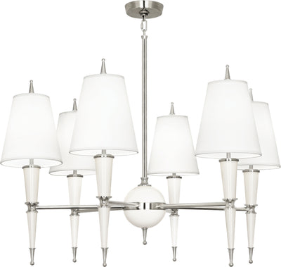 Robert Abbey - W604X - Six Light Chandelier - Jonathan Adler Versailles - Lily Lacquered Paint w/Polished Nickel