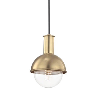 Mitzi - H111701-AGB - One Light Pendant - Riley - Aged Brass