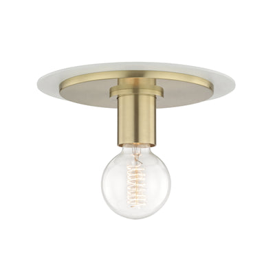 Mitzi - H137501S-AGB/WH - One Light Flush Mount - Milo - Aged Brass/Soft Off White