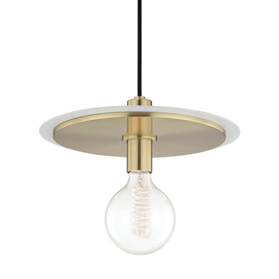Mitzi - H137701L-AGB/WH - One Light Pendant - Milo - Aged Brass/Soft Off White