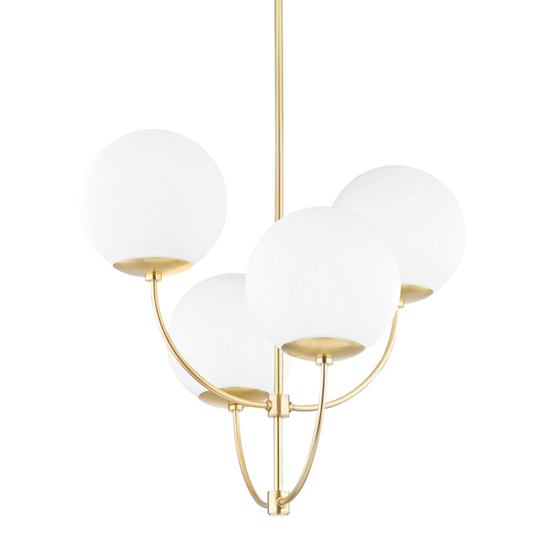 Mitzi - H160804-AGB - Four Light Chandelier - Carrie - Aged Brass