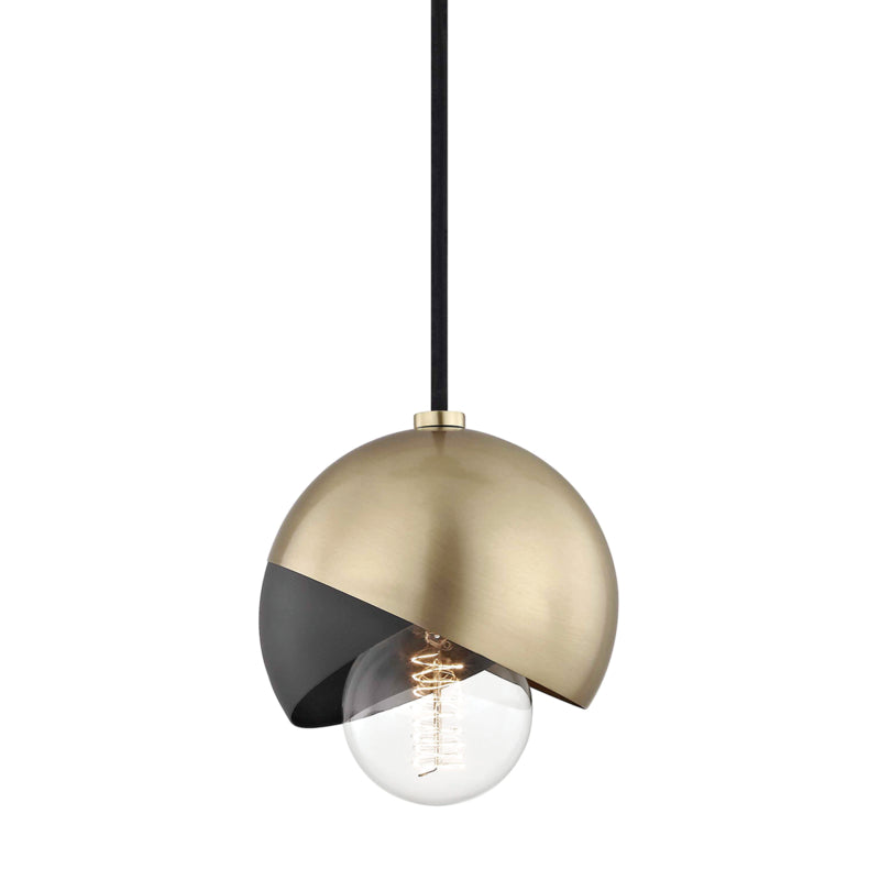 Mitzi - H168701-AGB/BK - One Light Pendant - Emma - Aged Brass/Black