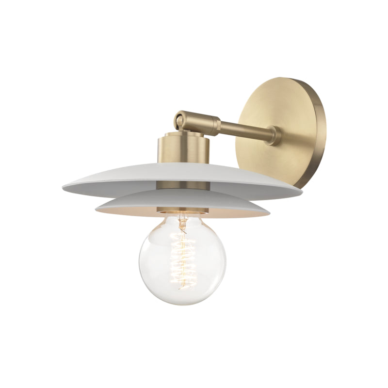 Mitzi - H175101S-AGB/WH - One Light Wall Sconce - Milla - Aged Brass/Soft Off White