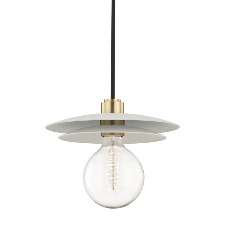 Mitzi - H175701L-AGB/WH - One Light Pendant - Milla - Aged Brass/Soft Off White