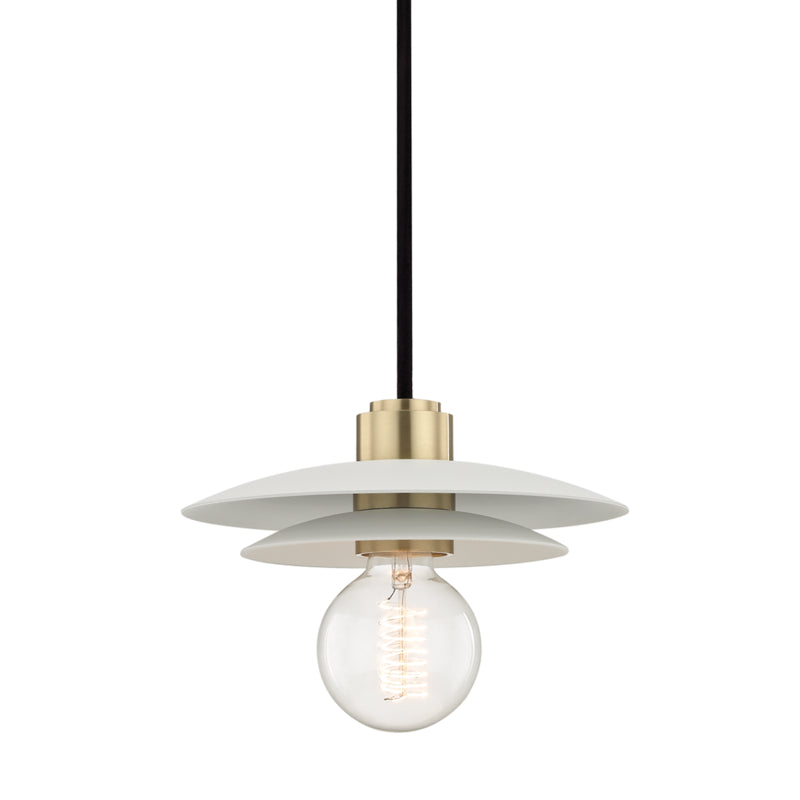 Mitzi - H175701S-AGB/WH - One Light Pendant - Milla - Aged Brass/Soft Off White