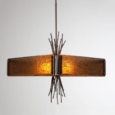 Hammerton Studio - CHB0032-0D-SN-BG-001-E2 - Four Light Chandelier - Ironwood - Satin Nickel