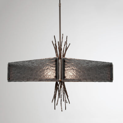 Hammerton Studio - CHB0032-0D-SN-SG-001-E2 - Four Light Chandelier - Ironwood - Satin Nickel