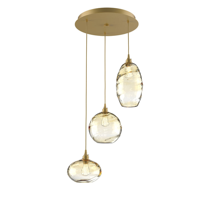 Hammerton Studio - CHB0048-03-GB-OA-C01-E2 - Three Light Multi-Port - Misto - Gilded Brass