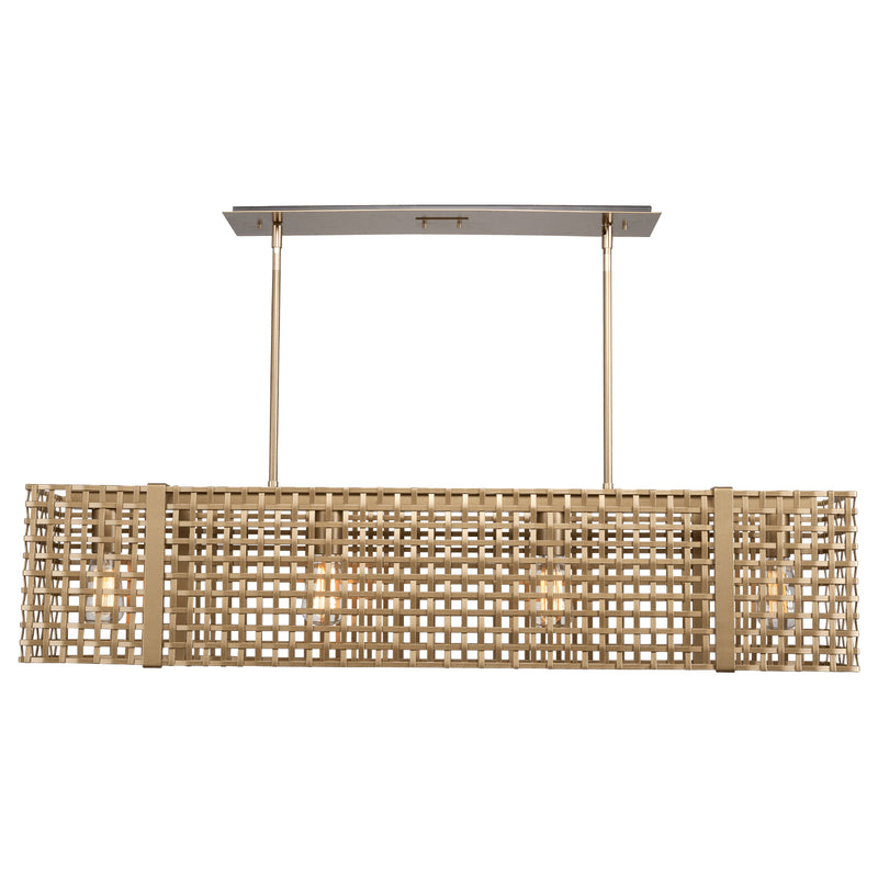 Hammerton Studio - PLB0037-45-GB-0-001-E2 - Four Light Linear Suspension - Tweed - Gilded Brass