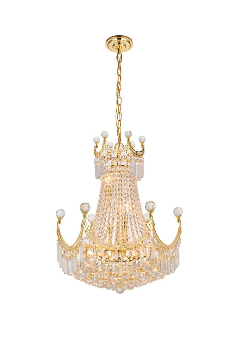 Elegant Lighting - V8949D20G/RC - Nine Light Chandelier - Corona - Gold