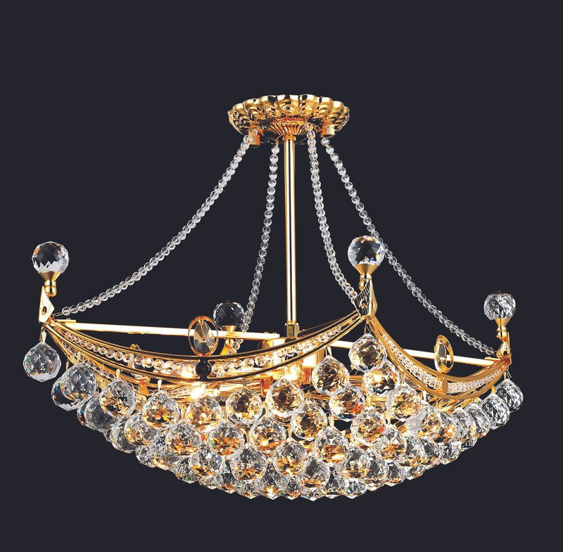 Elegant Lighting - V9800D24G/RC - Six Light Chandelier - Corona - Gold