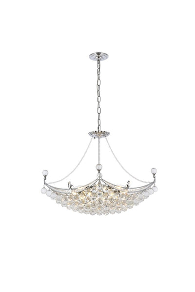 Elegant Lighting - V9800D28C/RC - Eight Light Chandelier - Corona - Chrome