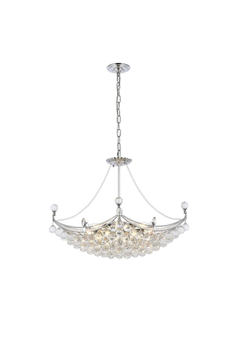 Elegant Lighting - V9800D28C/RC - Eight Light Chandelier - Corona - Chrome
