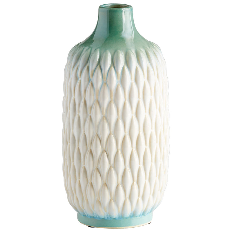 Cyan - 09089 - Vase - Green And White Glaze