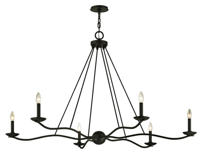 Troy Lighting - F6306-FOR - Six Light Chandelier - Sawyer - Forged Iron