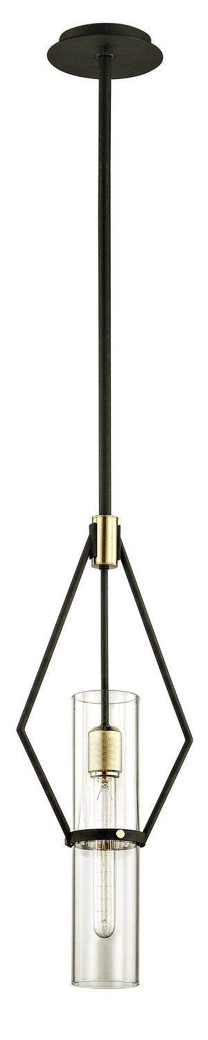 Troy Lighting - F6314-TBZ/BBA - One Light Pendant - Raef - Textured Bronze Brushed Brass